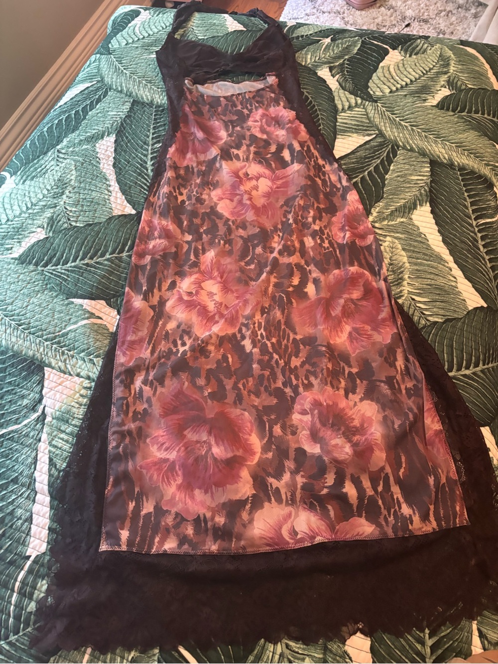 Free People Pink and Brown Floral dress